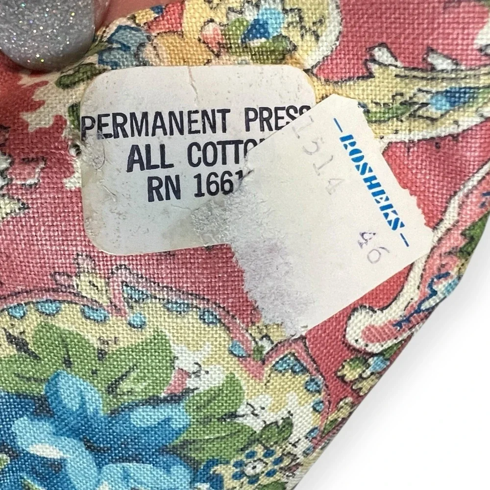Vtg Cloth Napkins Floral Paisley Retro Cotton Perm Press Print 17
